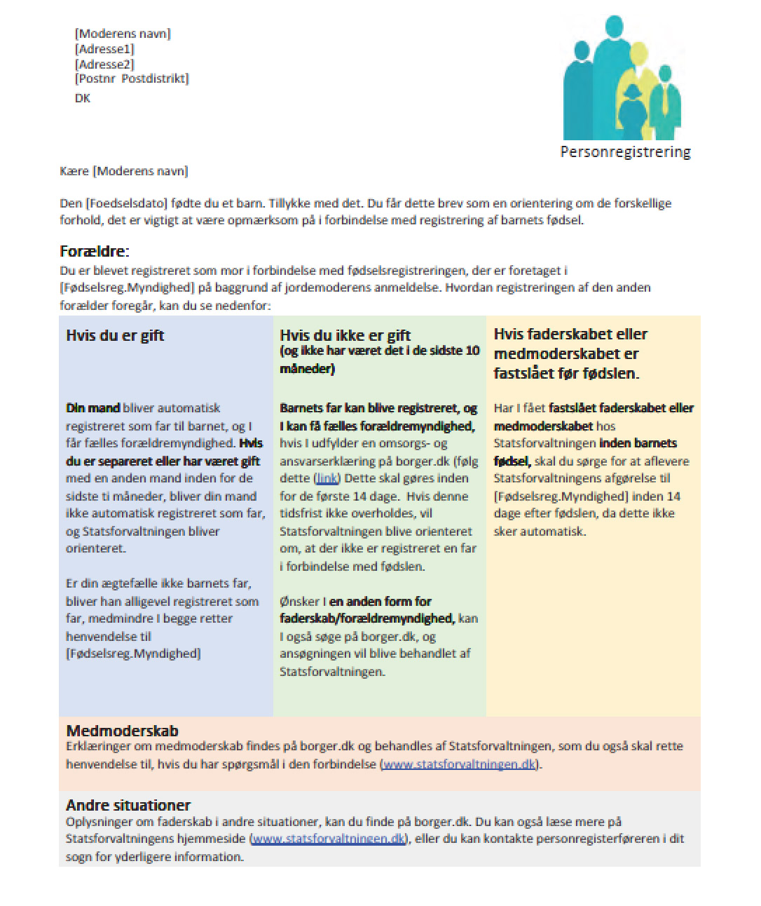 registrering af navn registrering af navn
